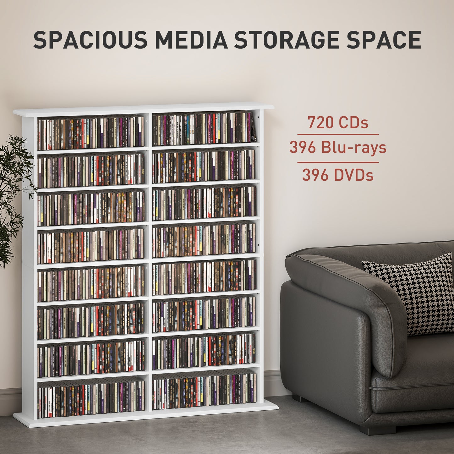 Nedoro Fasa Wood White 6teen Compartment Media Storage Shelf