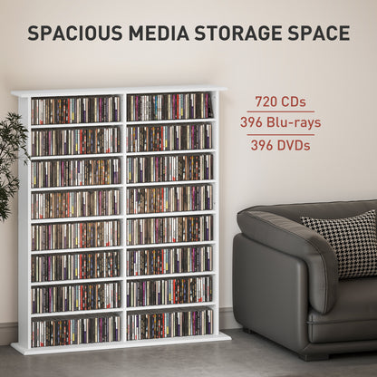 Nedoro Fasa Wood White 6teen Compartment Media Storage Shelf