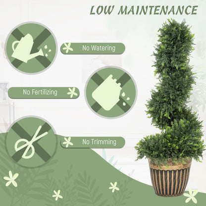 Lurese Set Of 2 Artificial Spiral Cypress Style Topiary Trees In Pots 90cm