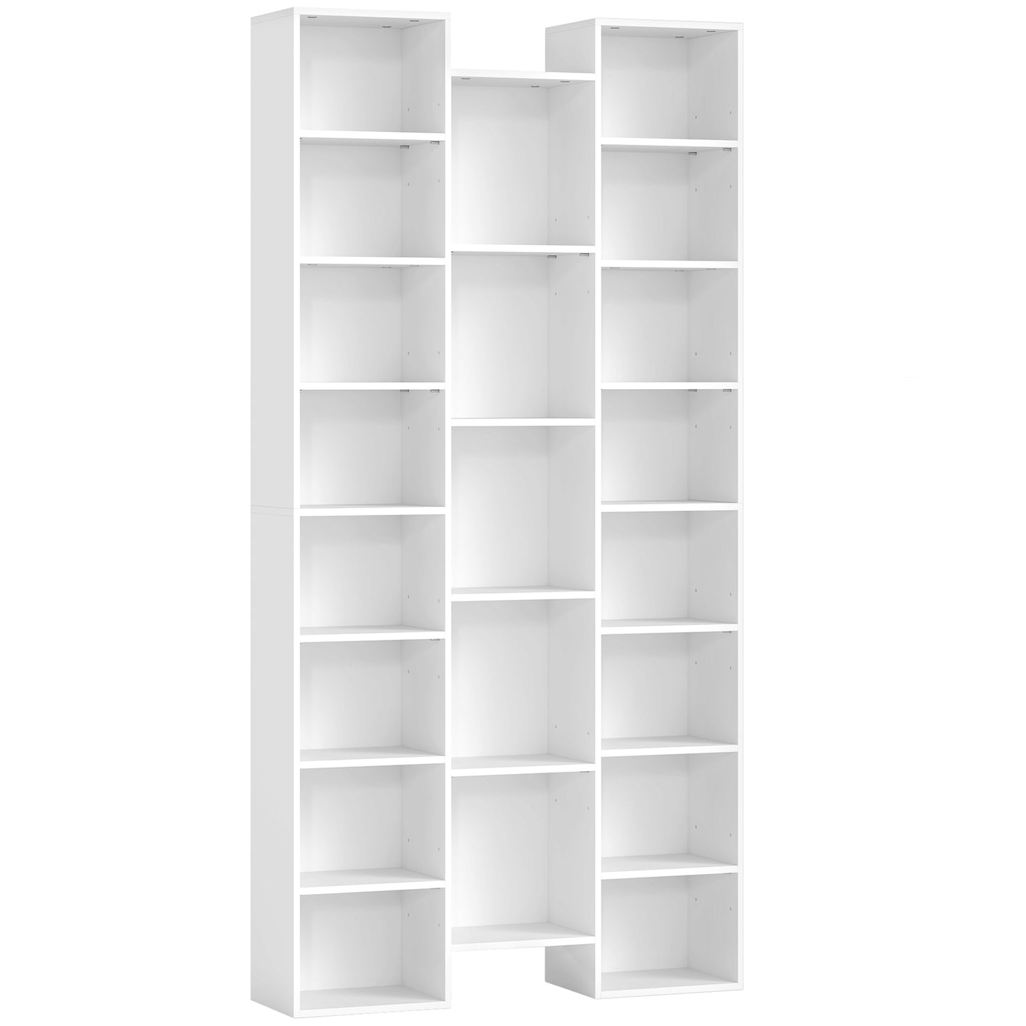 Elpa Wooden White Twenty One Compartment Storage Bookcase