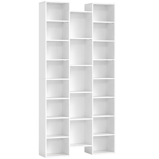 Elpa Wooden White Twenty One Compartment Storage Bookcase