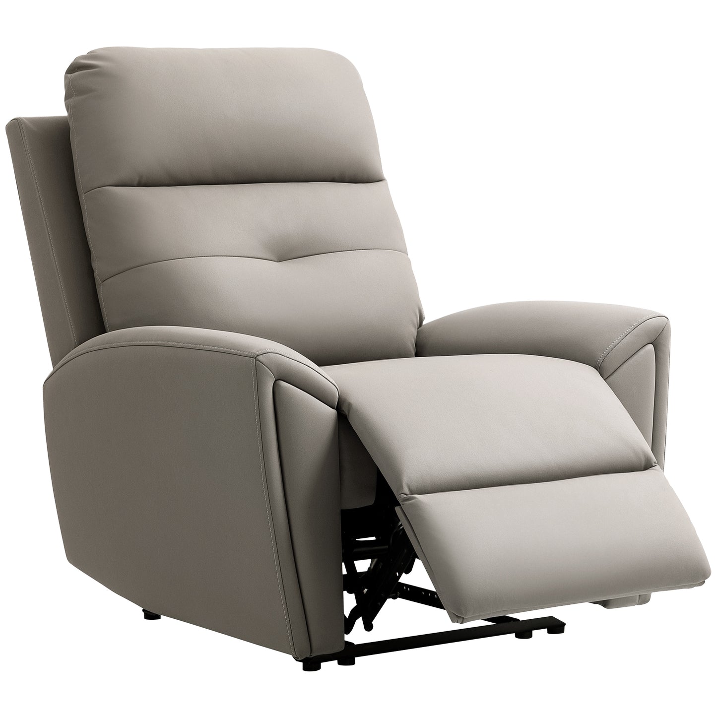 Flint Microfibre Grey Manual Recliner Armchair With Adjustable Leg Rest