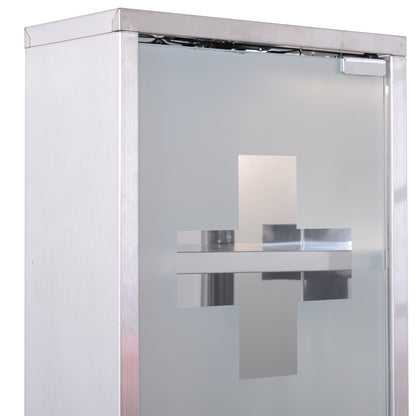 Mimo Vimi Wall Mounted Stainless Steel Medicine Cabinet With Lockable Glass Door