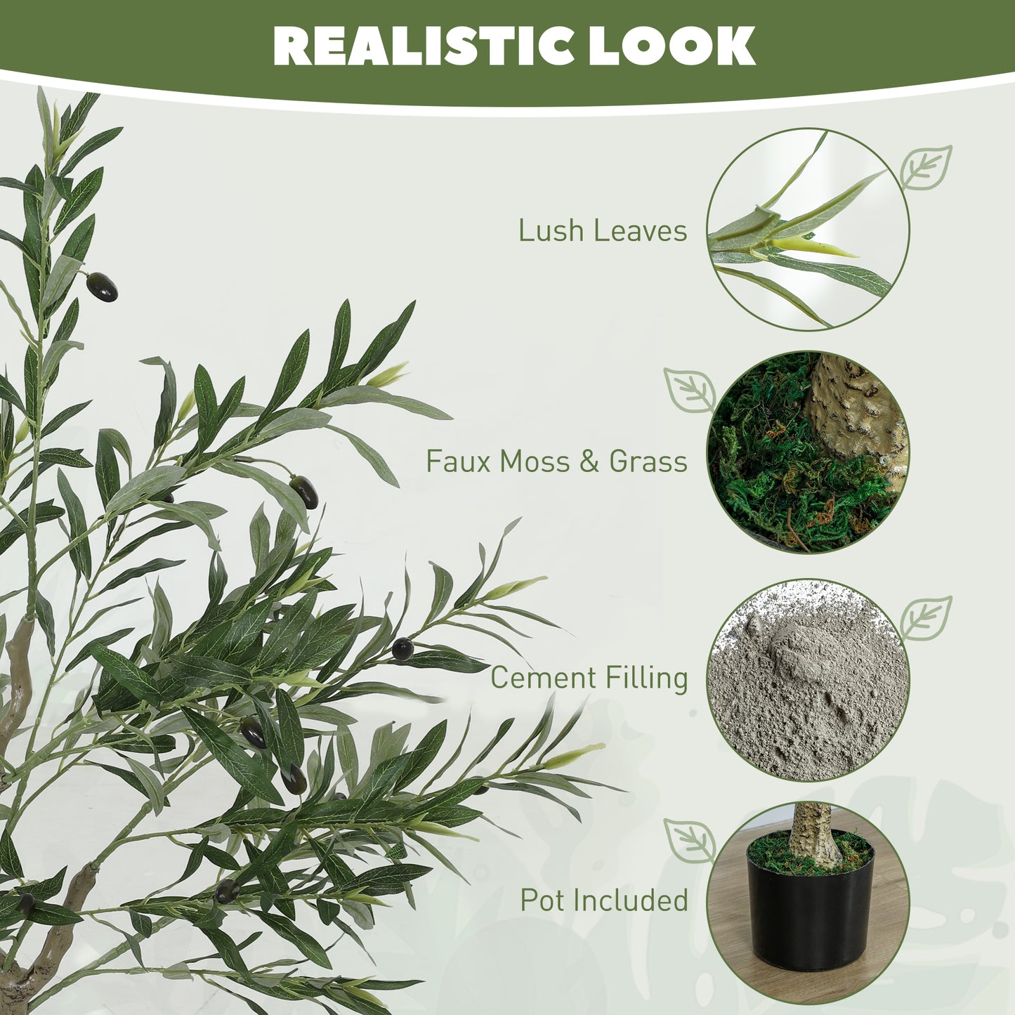 Vakese Pair Of Artificial Olive Style Trees With Silk Leaf Finish