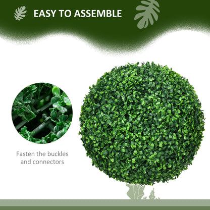 Tasa Halo Pair Of Artificial Boxwood Ball Plants In Green Finish