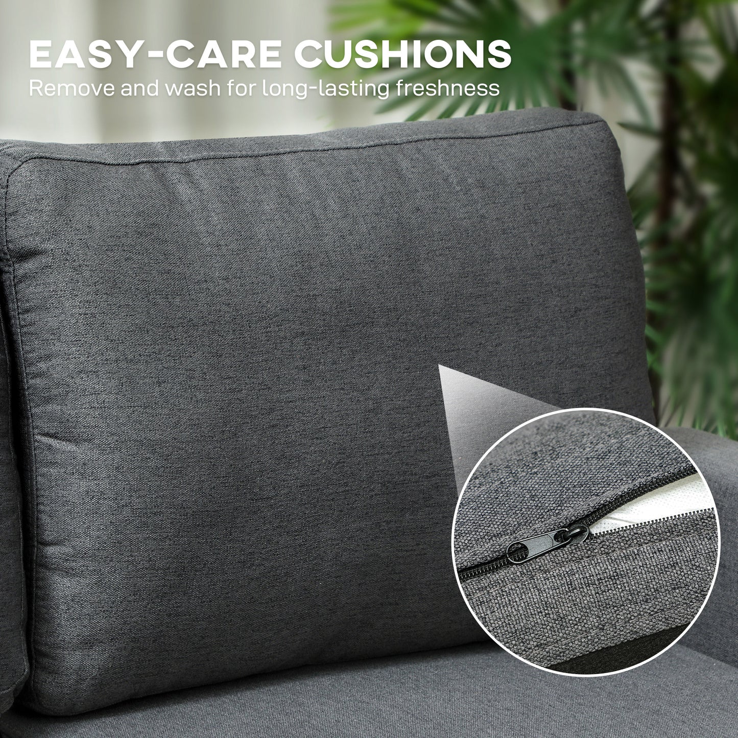 Lulo Dark Grey Fabric Upholstered 3 Seater Sofa Bed With Storage
