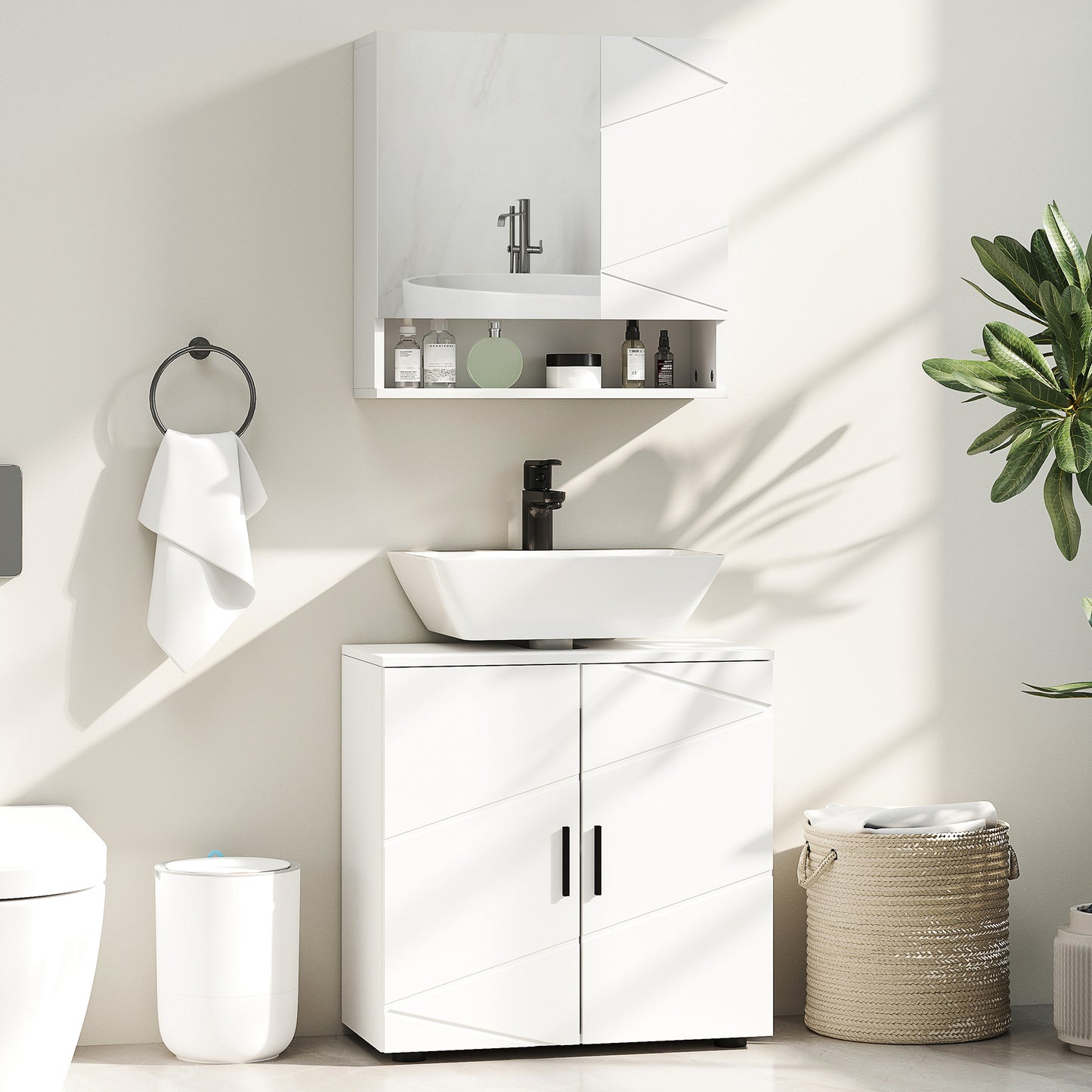 Badosu Luni Under Sink Bathroom Storage Cabinet With Internal Shelving White