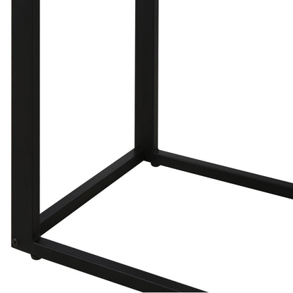 Tanit Metal And Wooden Brown And Black Set Of 2 C Shaped Sofa Side Tables