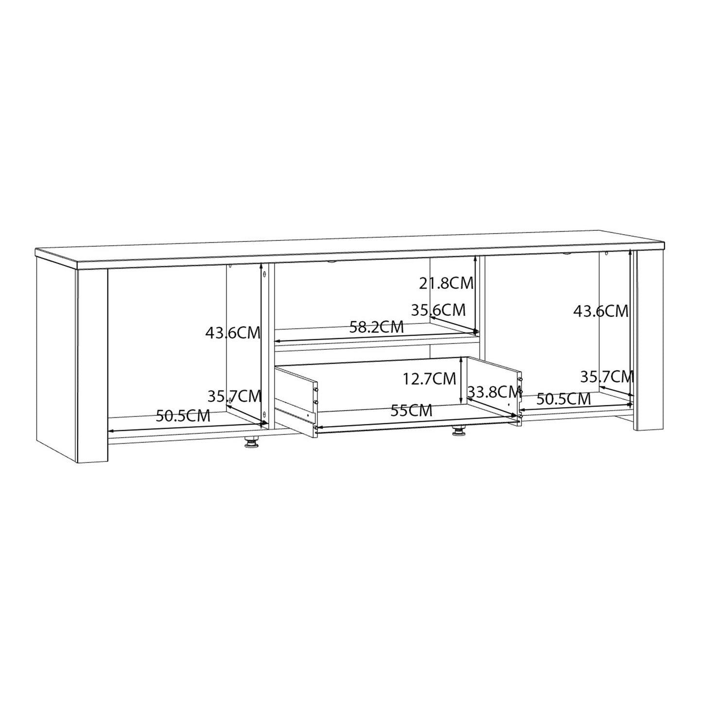 Bramblecroft White and Natural Oak Wood TV Unit 2 Door 1 Drawer