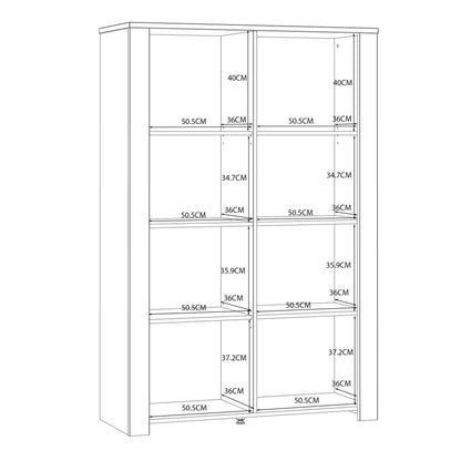 Bramblecroft Navy and Natural Oak Wood Display Cabinet 2 Door