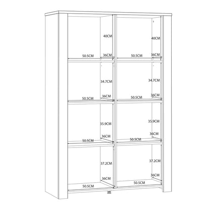 Bramblecroft White and Natural Oak Wood Display Cabinet 2 Doors