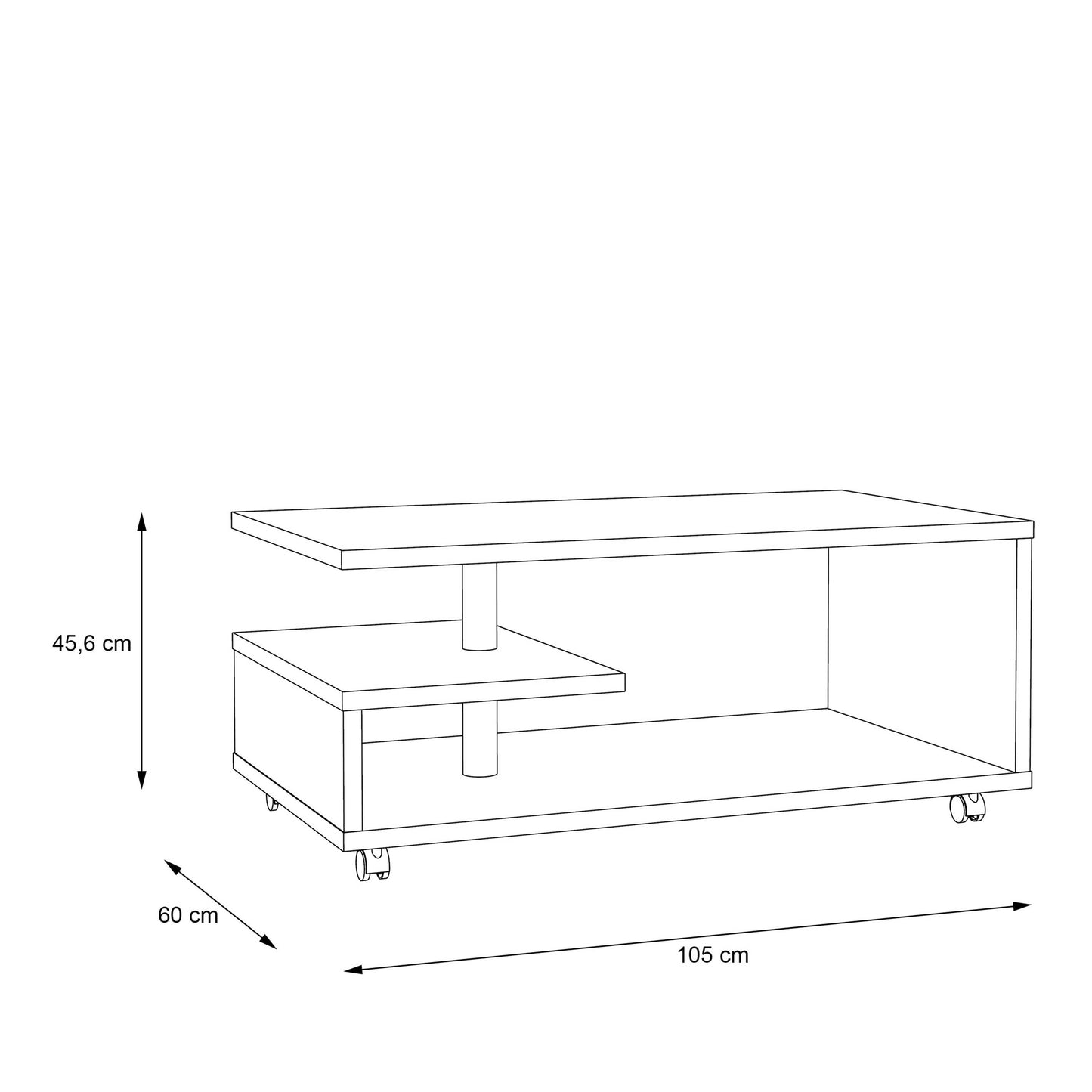 Lincoln Sonoma Wood Coffee Table Open Shelf