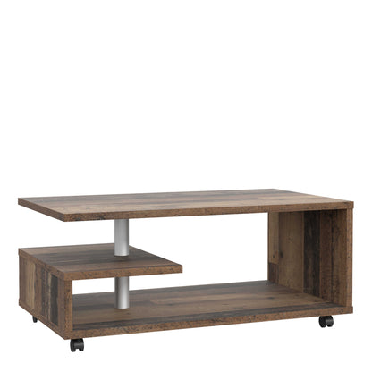 Lincoln Vintage Wood Coffee Table Open Shelf