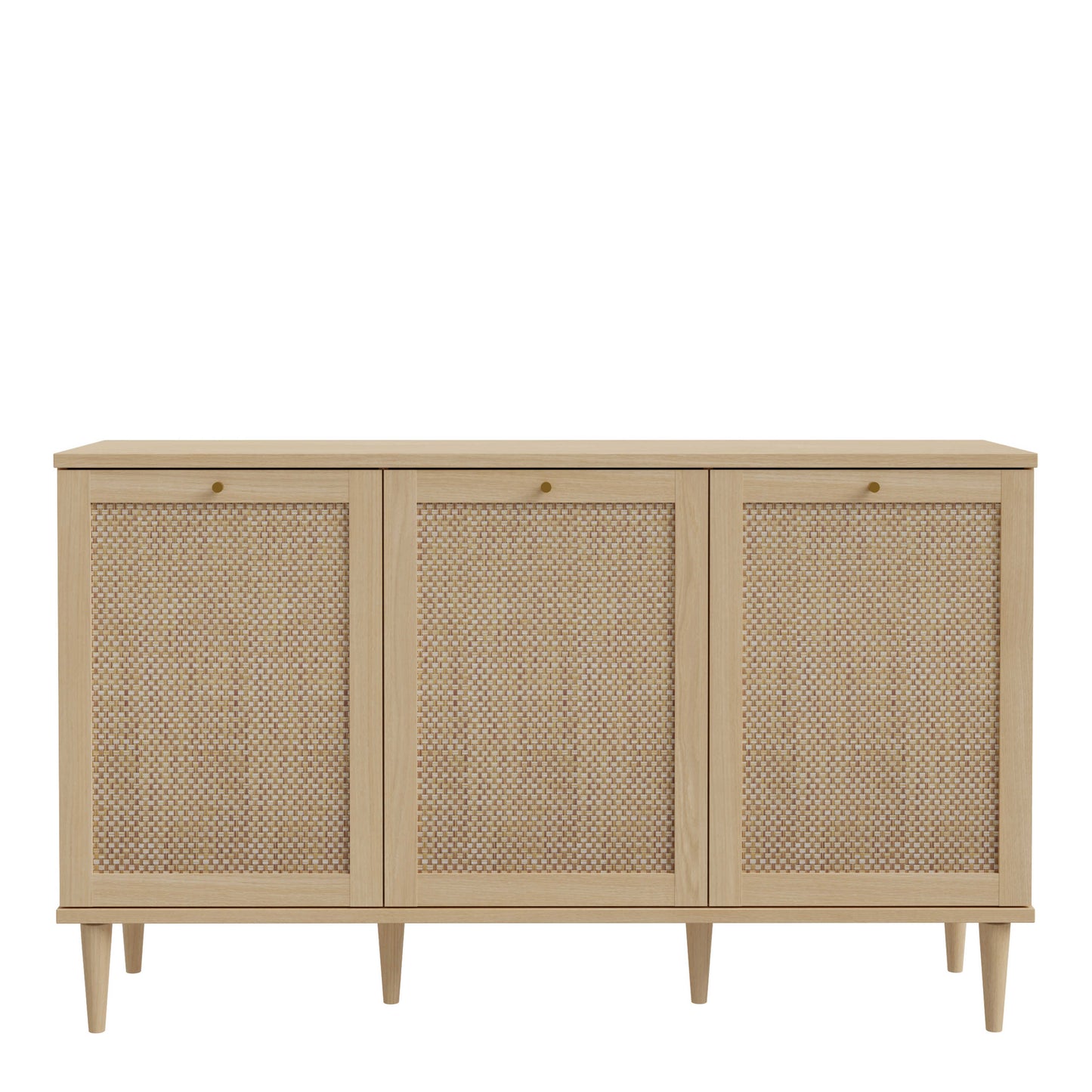 Mallowmoss Rattan and Wood 3 Door Sideboard