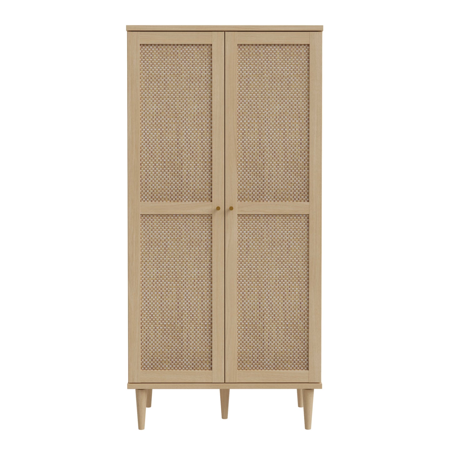 Mallowmoss Rattan and Wood 2 Door Display Cabinet