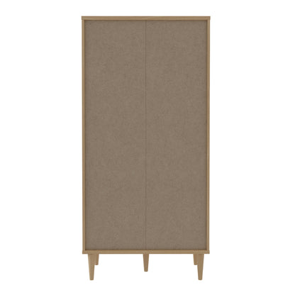 Mallowmoss Rattan and Wood 2 Door Display Cabinet