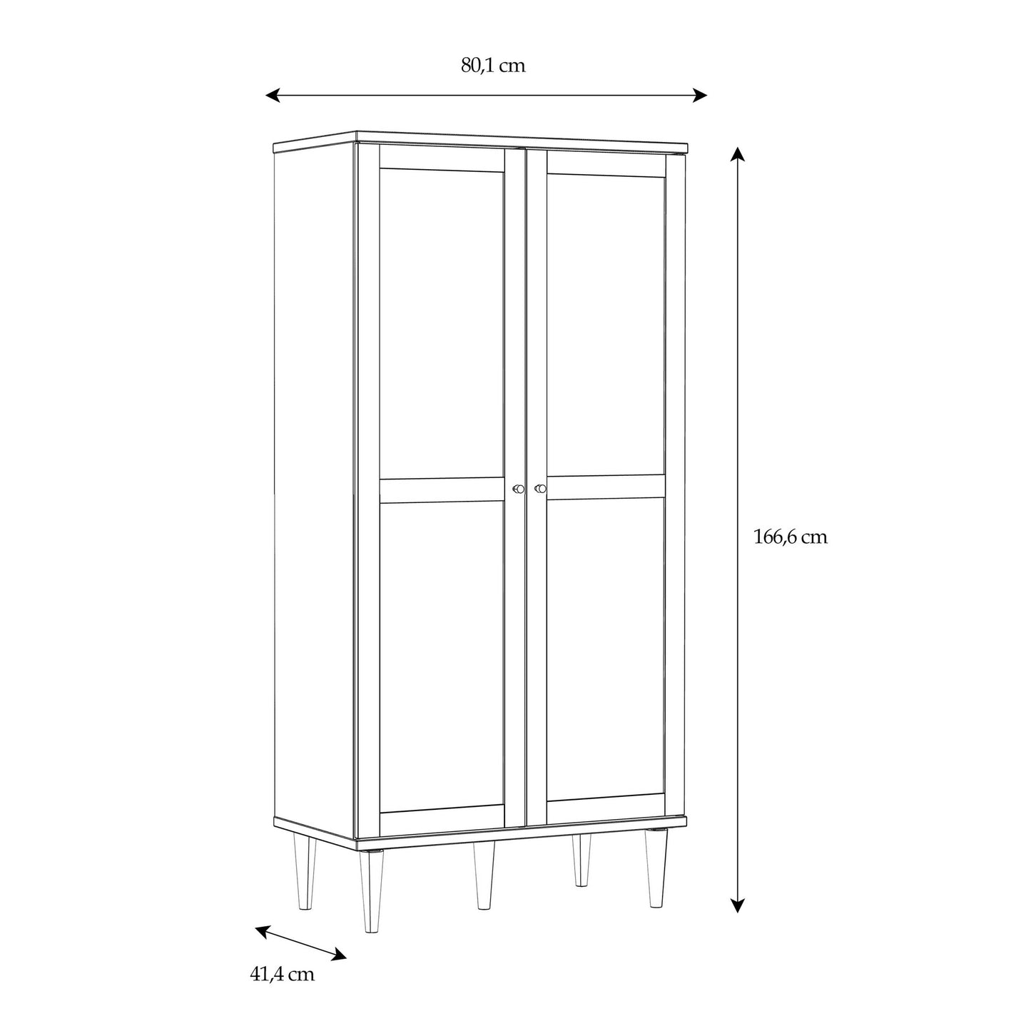Mallowmoss Rattan and Wood 2 Door Display Cabinet