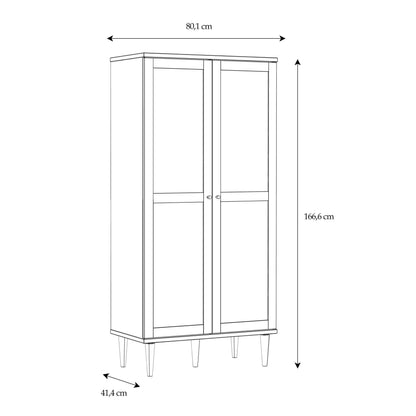 Mallowmoss Rattan and Wood 2 Door Display Cabinet