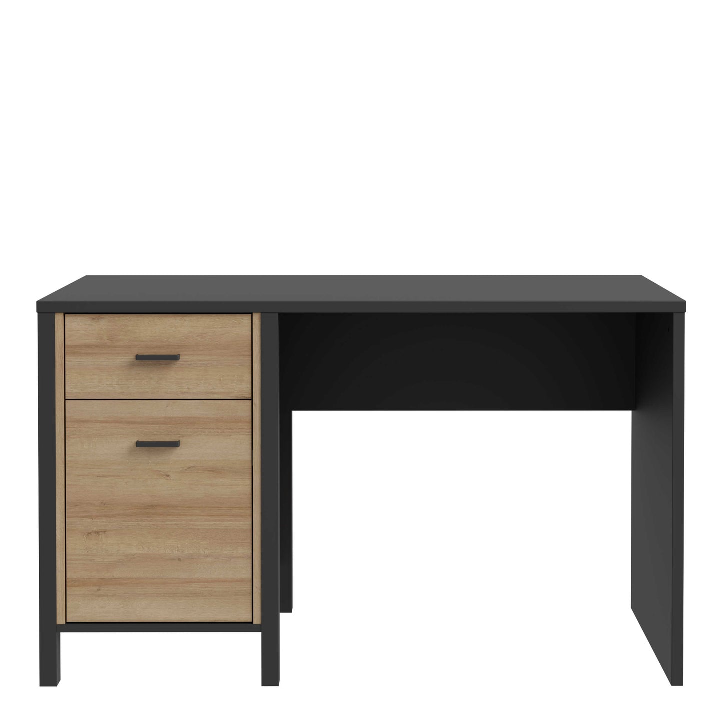 Egtved Black and Natural Oak Wood Effect Desk 1 Drawer 1 Door