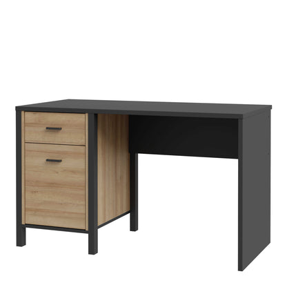 Egtved Black and Natural Oak Wood Effect Desk 1 Drawer 1 Door