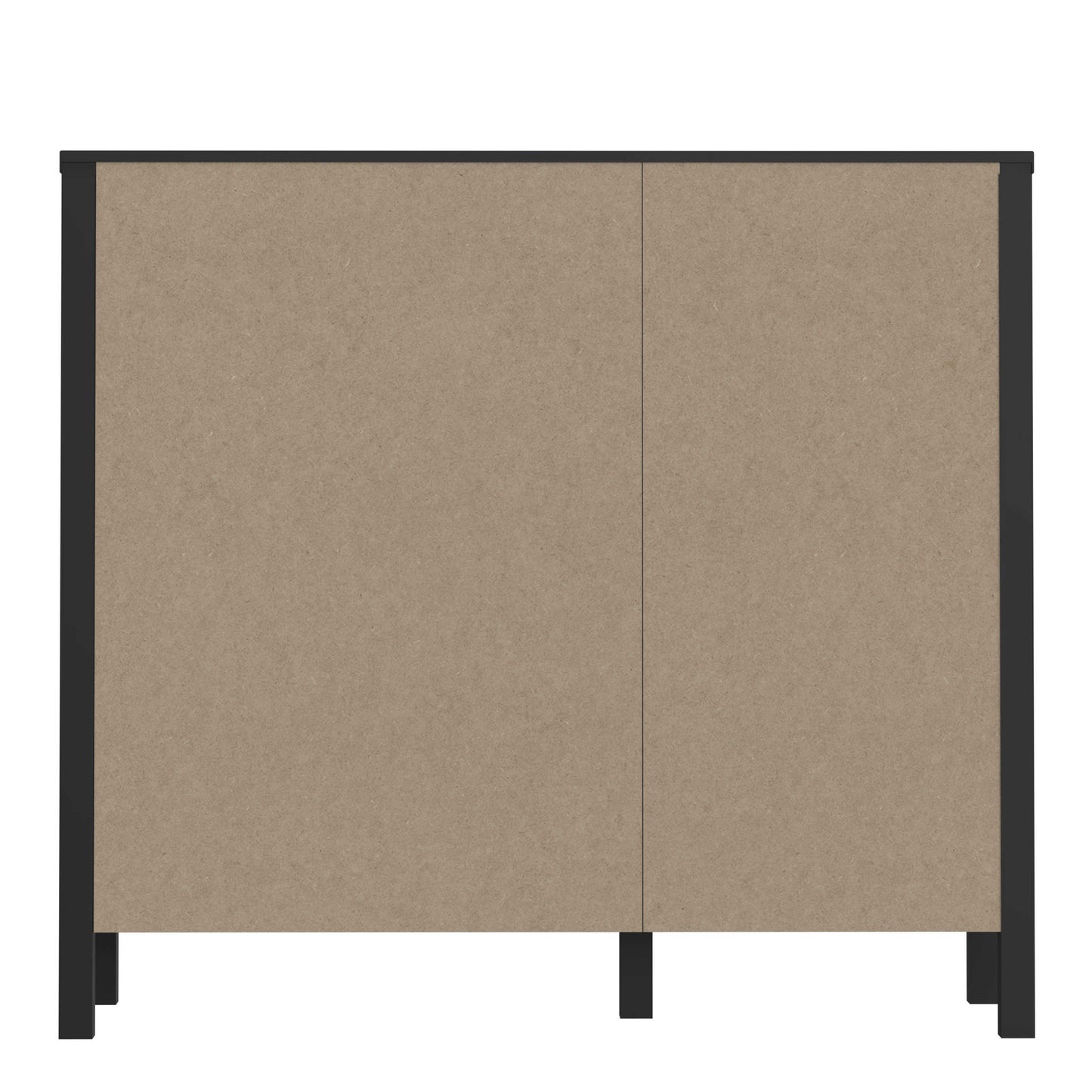 Egtved Large Wide Black and Natural Oak Wood Effect Storage Display Chest 1 Door