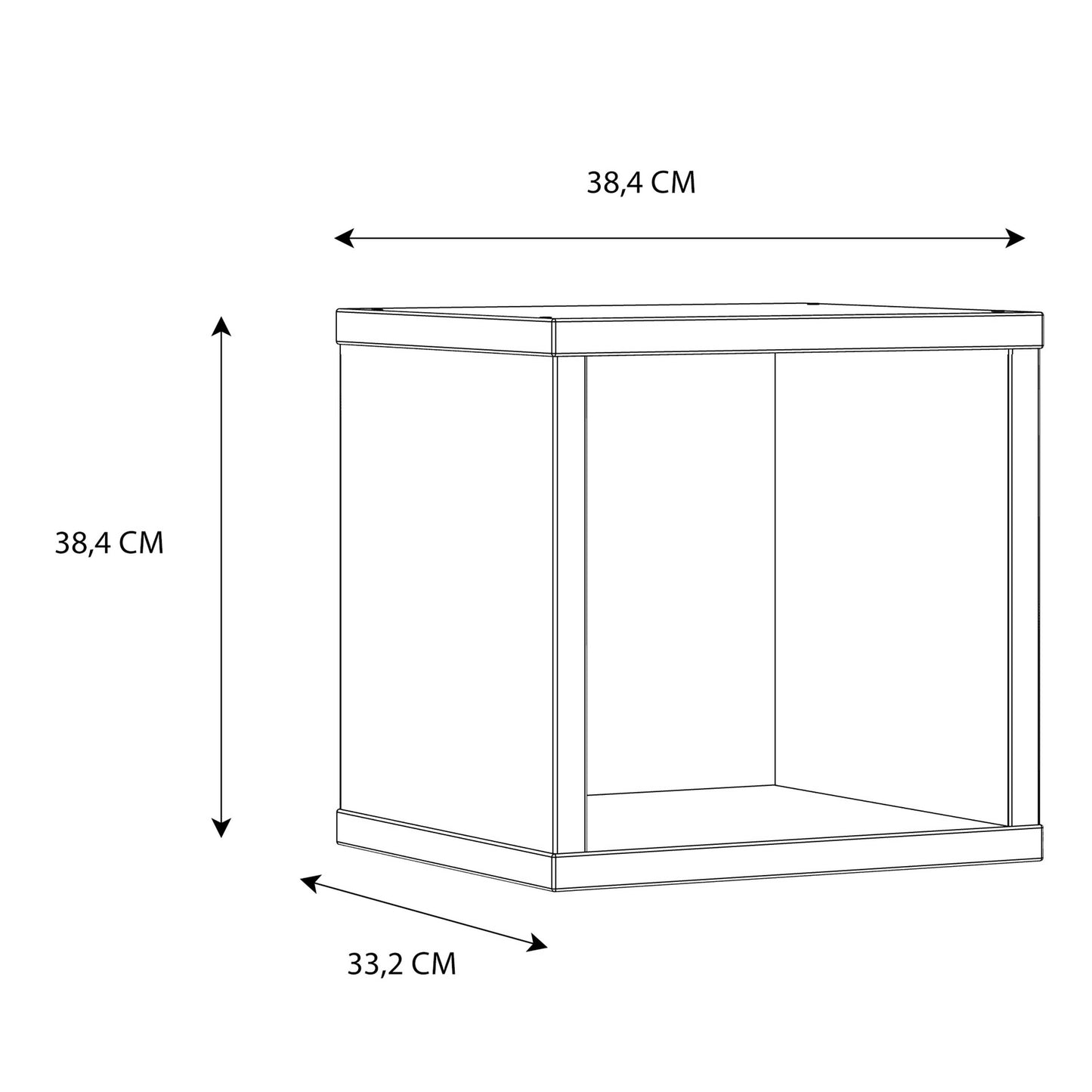 Shanghai High Gloss White Singular Storage Unit 1 Shelf