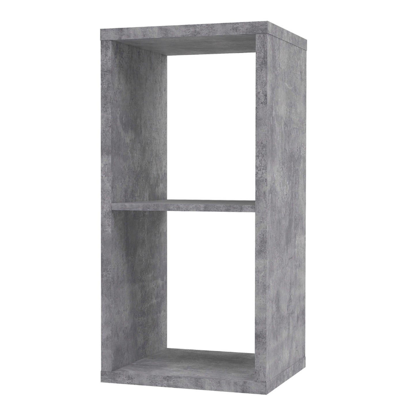 Shanghai Concrete Grey 2x1 Storage Unit 2 Shelves