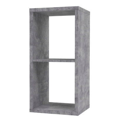 Shanghai Concrete Grey 2x1 Storage Unit 2 Shelves