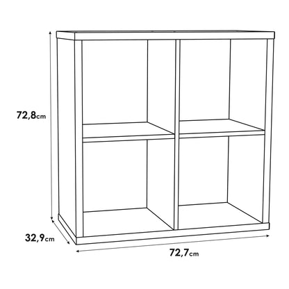 Driftstone Artisan Oak Wood 4 Cube Bookshelf Storage Unit