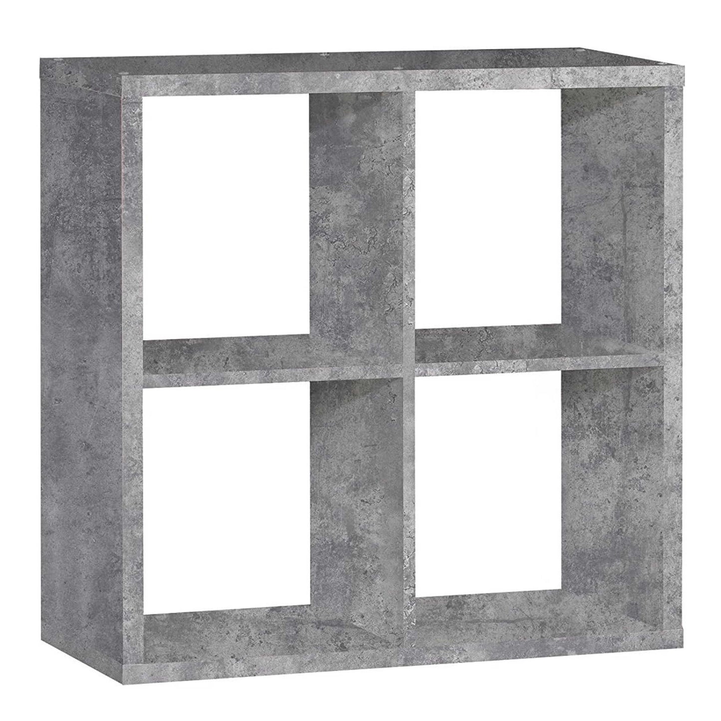 Driftstone Concrete Effect Grey Wood 4 Cube Bookshelf Storage Unit