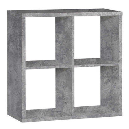 Driftstone Concrete Effect Grey Wood 4 Cube Bookshelf Storage Unit