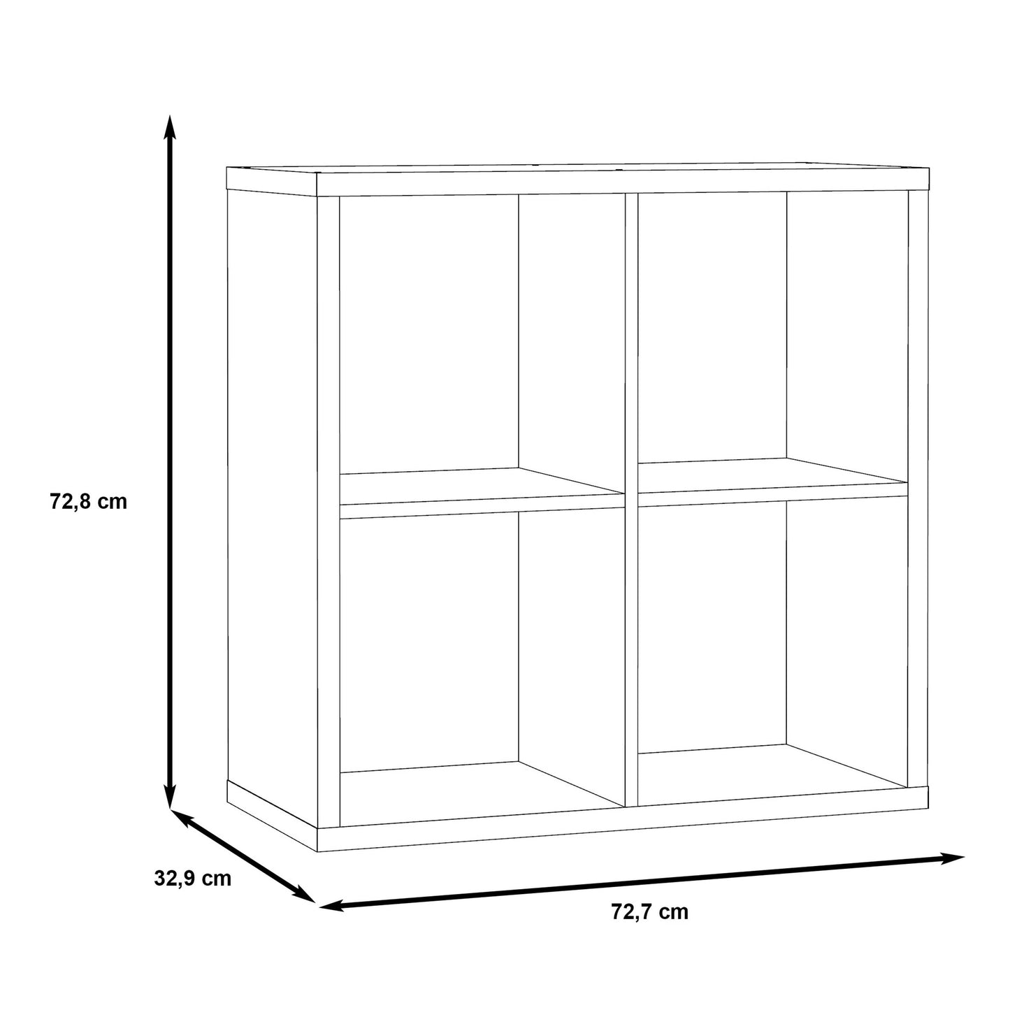 Driftstone Concrete Effect Grey Wood 4 Cube Bookshelf Storage Unit