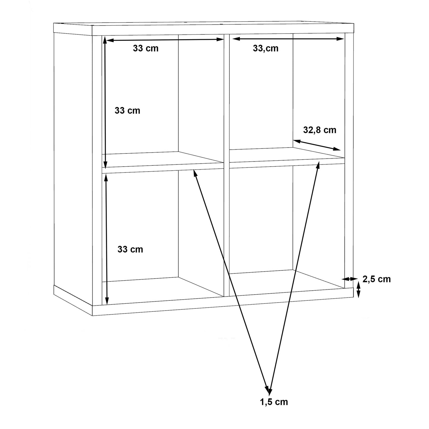 Driftstone Concrete Effect Grey Wood 4 Cube Bookshelf Storage Unit