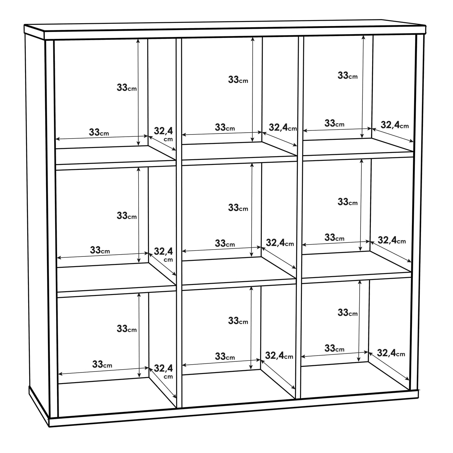 Shanghai Sand Oak Effect 3x3 Storage Unit
