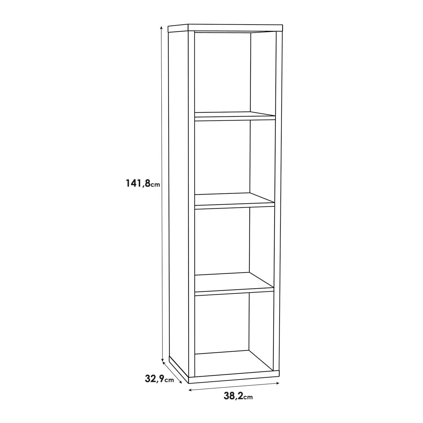 Shanghai Matt White 4x1 Storage Unit 4 Shelves