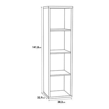 Shanghai Matt White 4x1 Storage Unit 4 Shelves