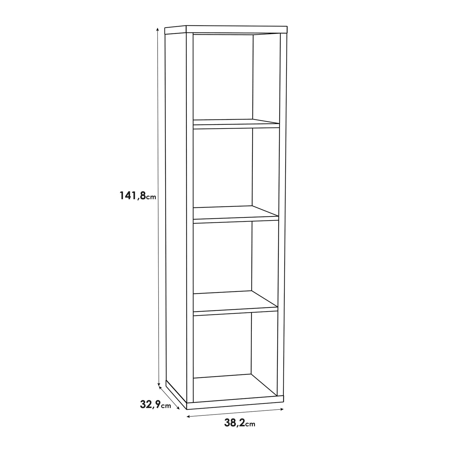 Shanghai Sonoma Oak 4x1 Storage Unit 4 Shelves