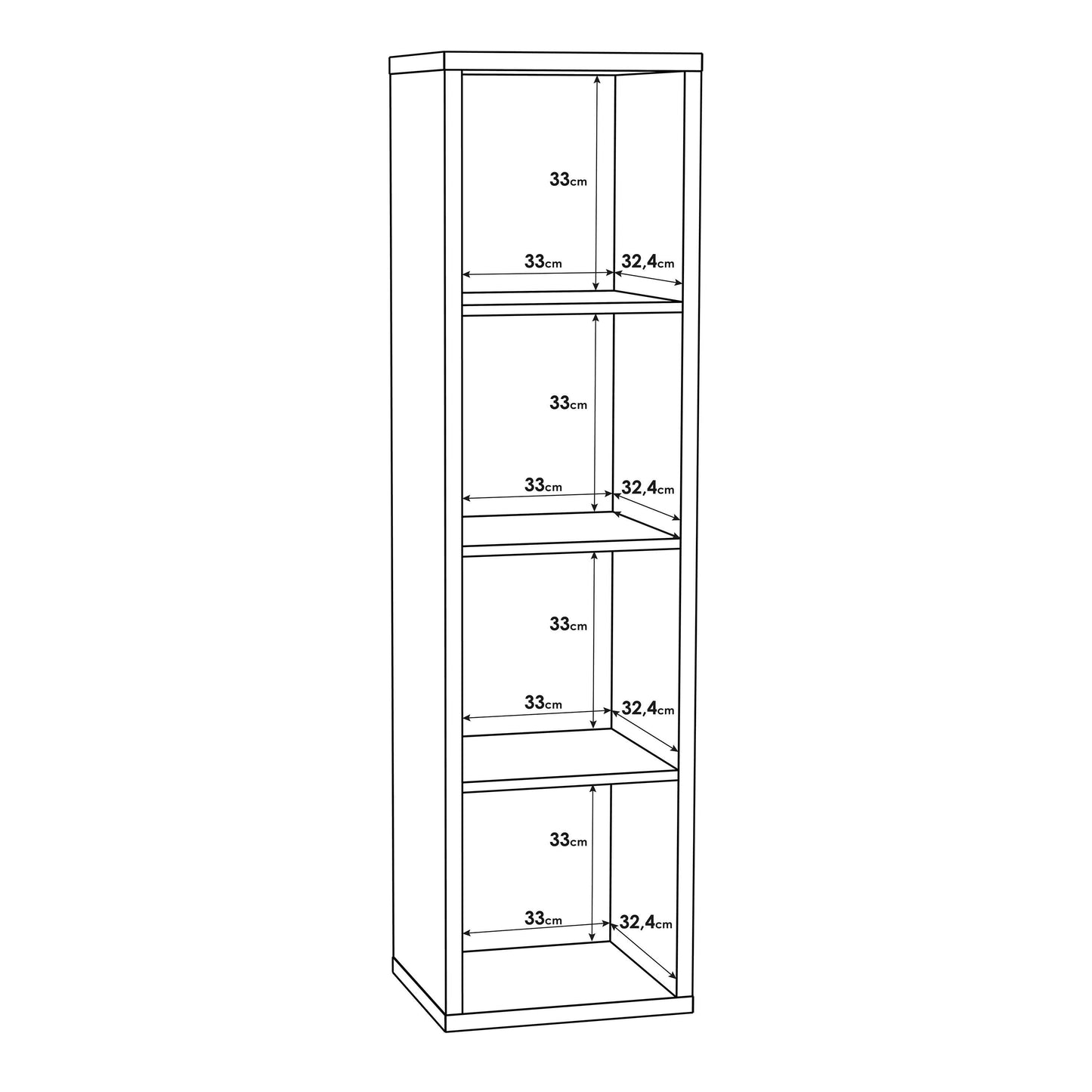 Shanghai Sonoma Oak 4x1 Storage Unit 4 Shelves