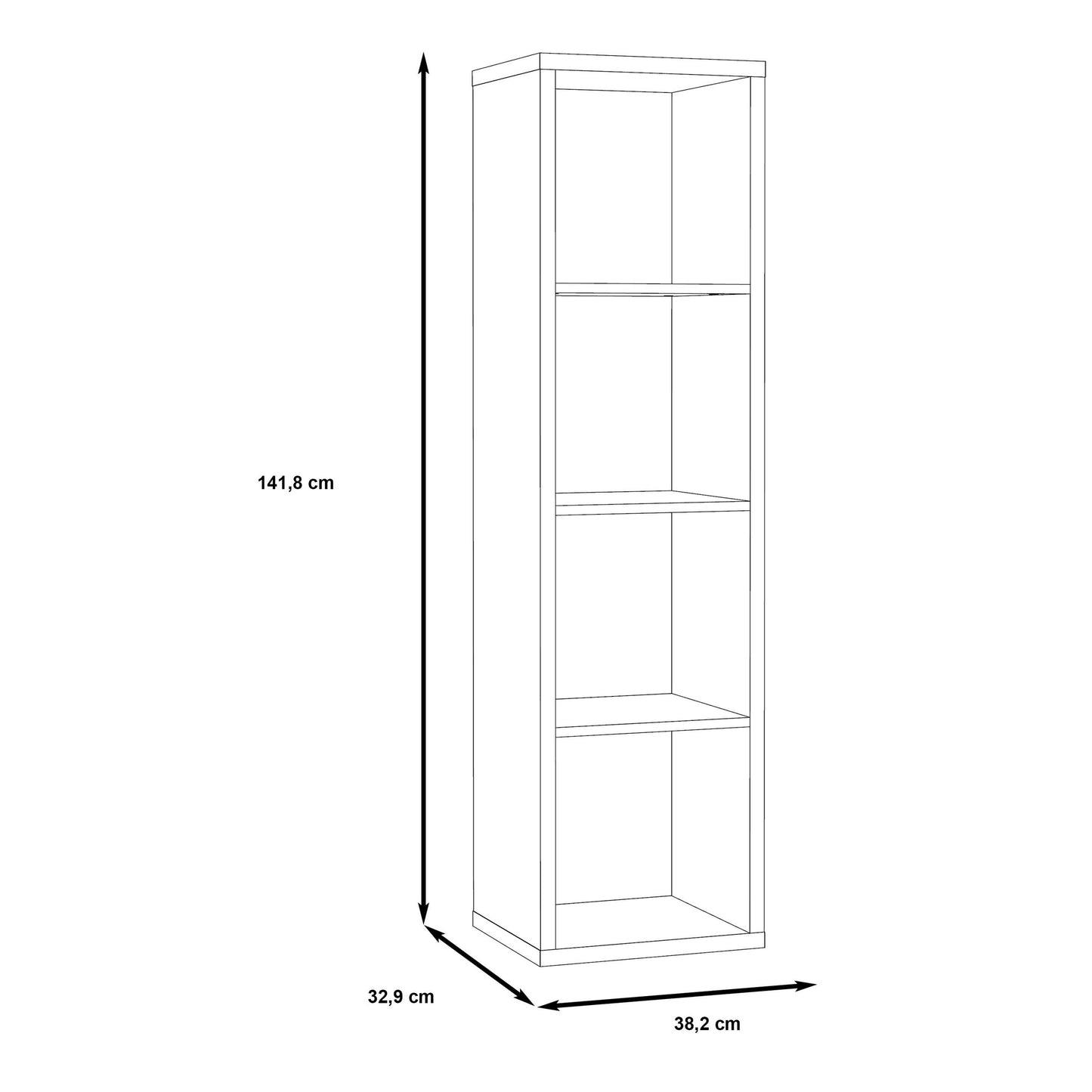 Shanghai Artisan Oak 4x1 Storage Unit 3 Shelves