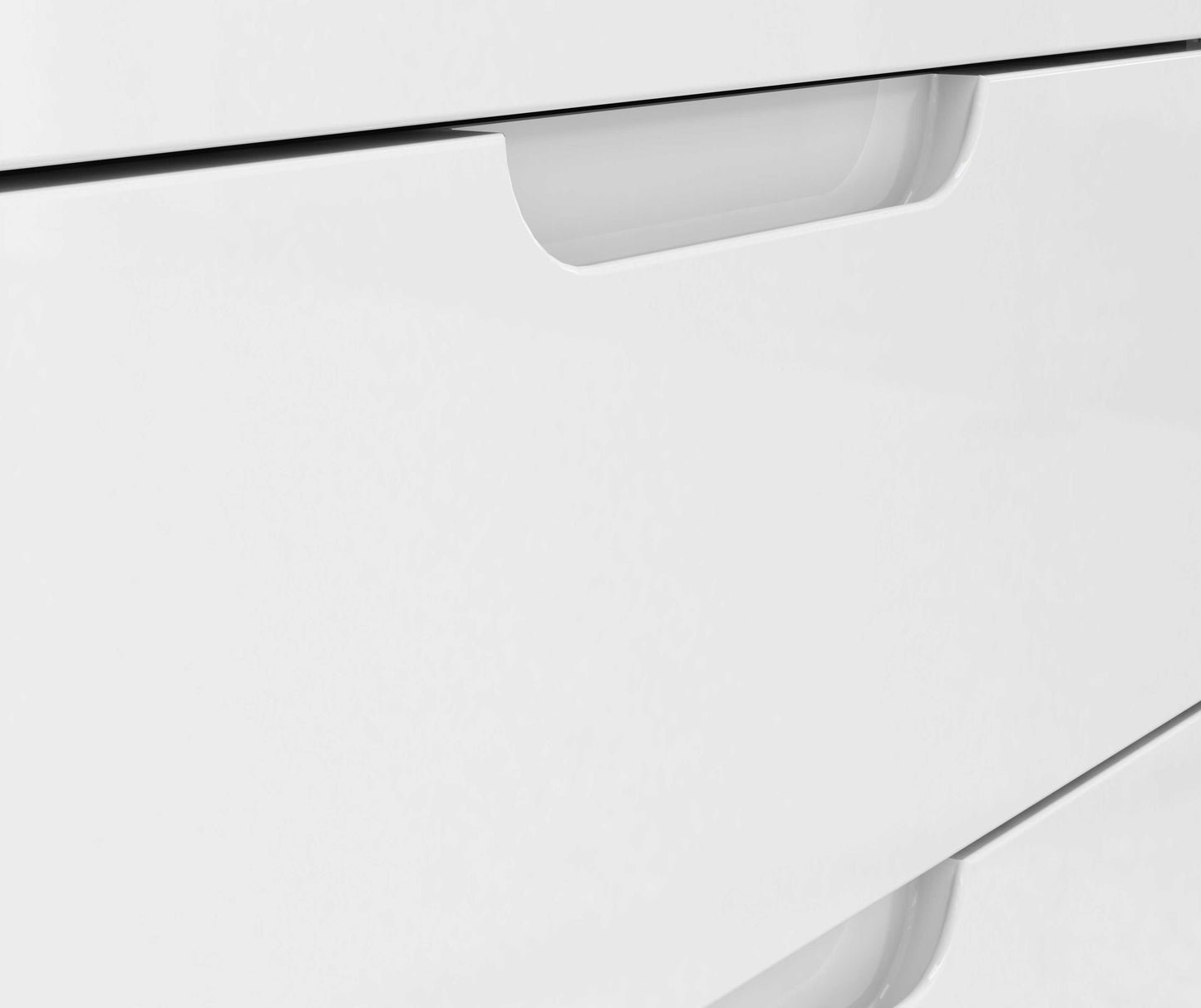 Leipzig White Gloss Wide Chest of 4 Drawers 2 Doors