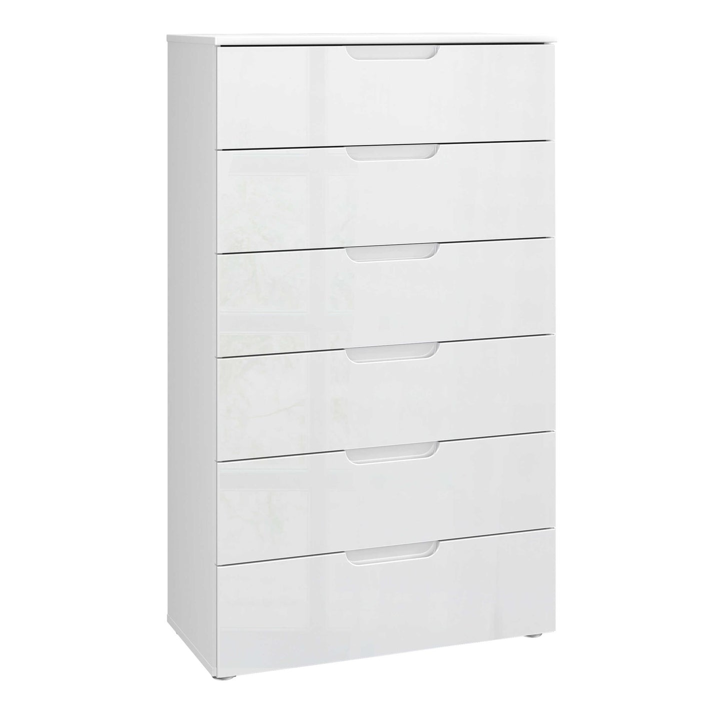 Leipzig White Gloss Tall Chest of 6 Drawers