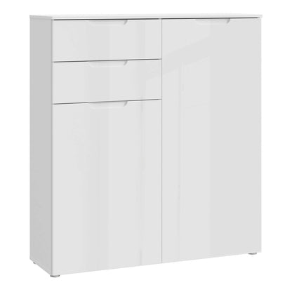 Leipzig White Gloss Chest of Drawers 2 Doors 2 Drawers