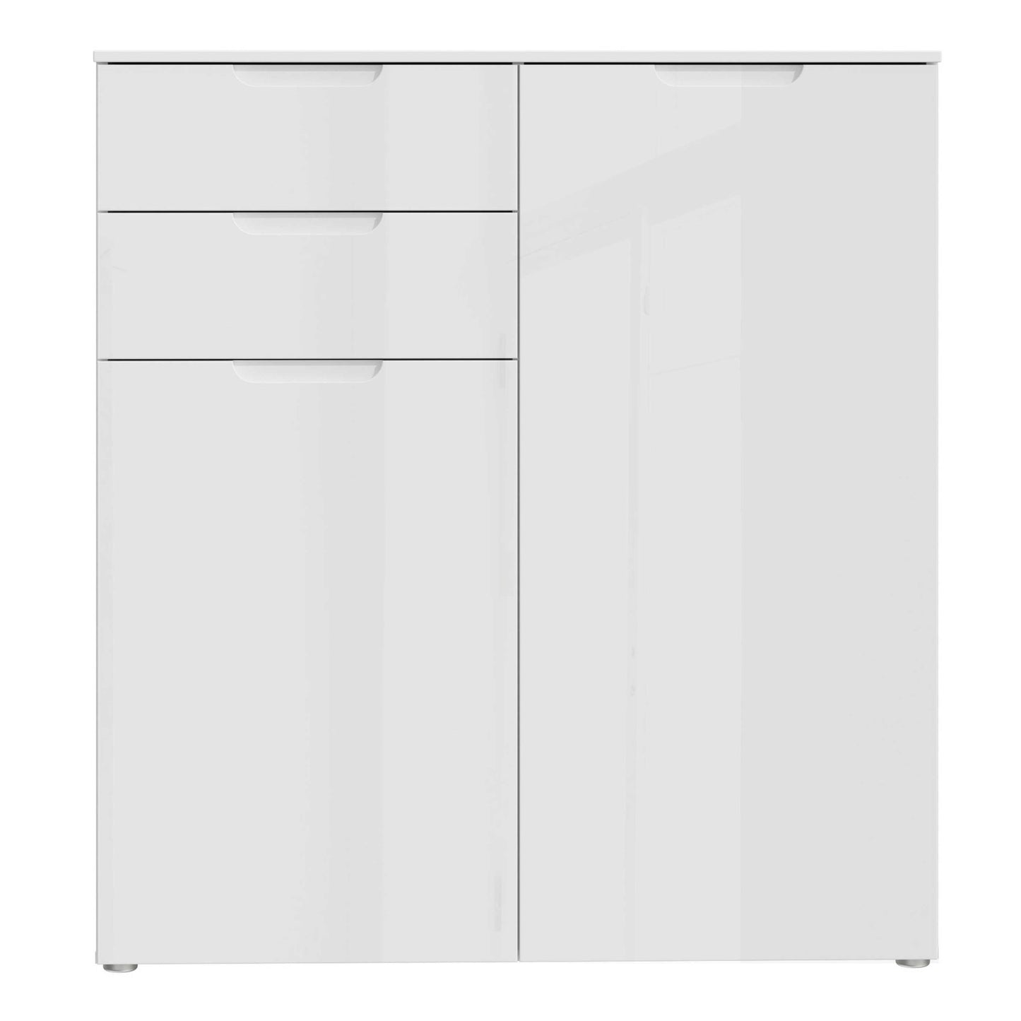 Leipzig White Gloss Chest of Drawers 2 Doors 2 Drawers