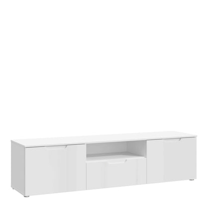 Leipzig White Gloss TV Unit 2 Doors 1 Drawer