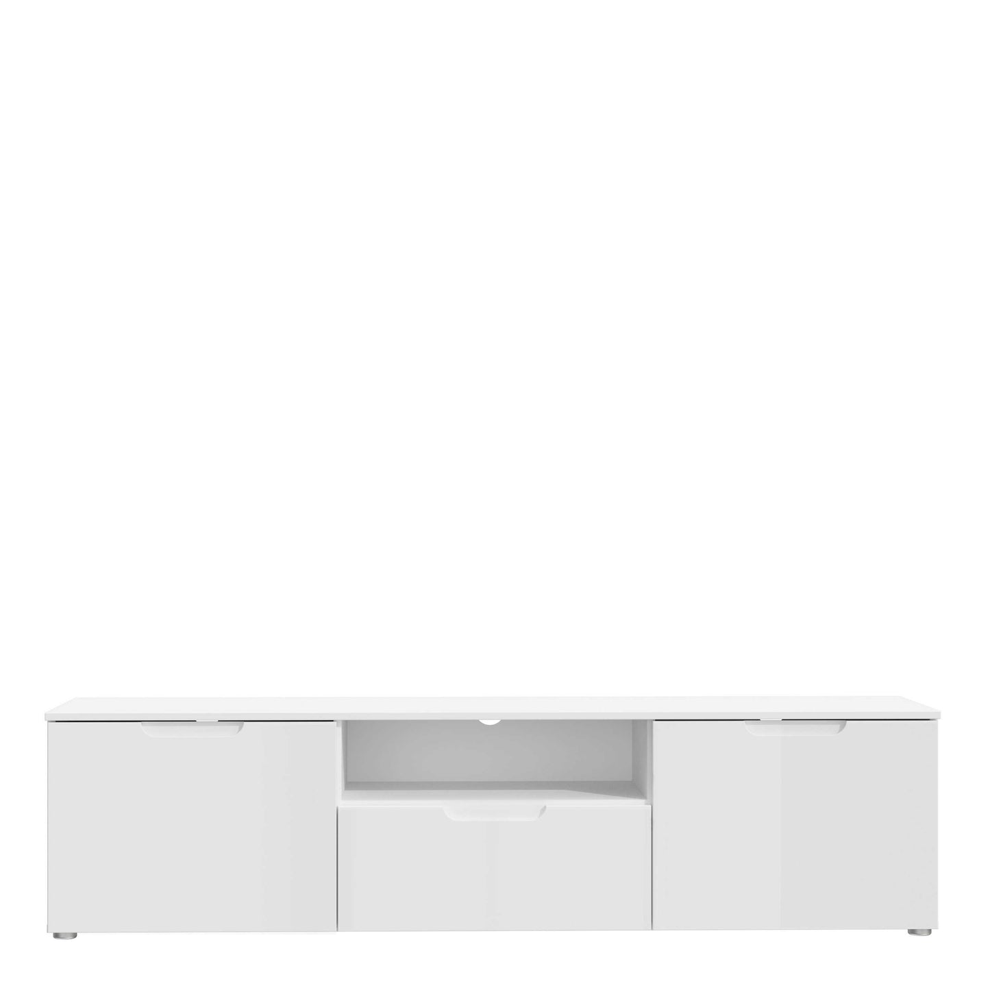 Leipzig White Gloss TV Unit 2 Doors 1 Drawer