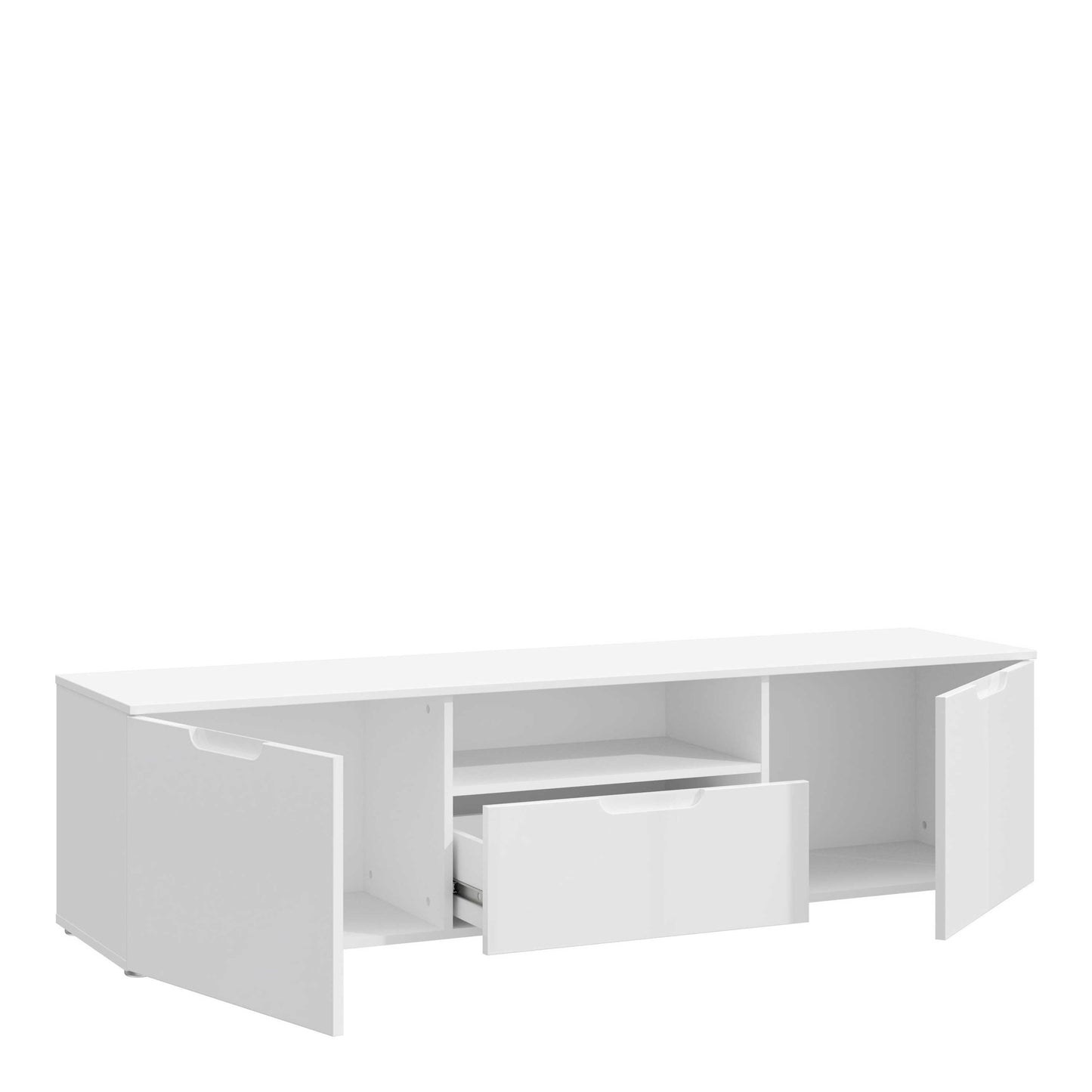 Leipzig White Gloss TV Unit 2 Doors 1 Drawer