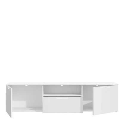 Leipzig White Gloss TV Unit 2 Doors 1 Drawer
