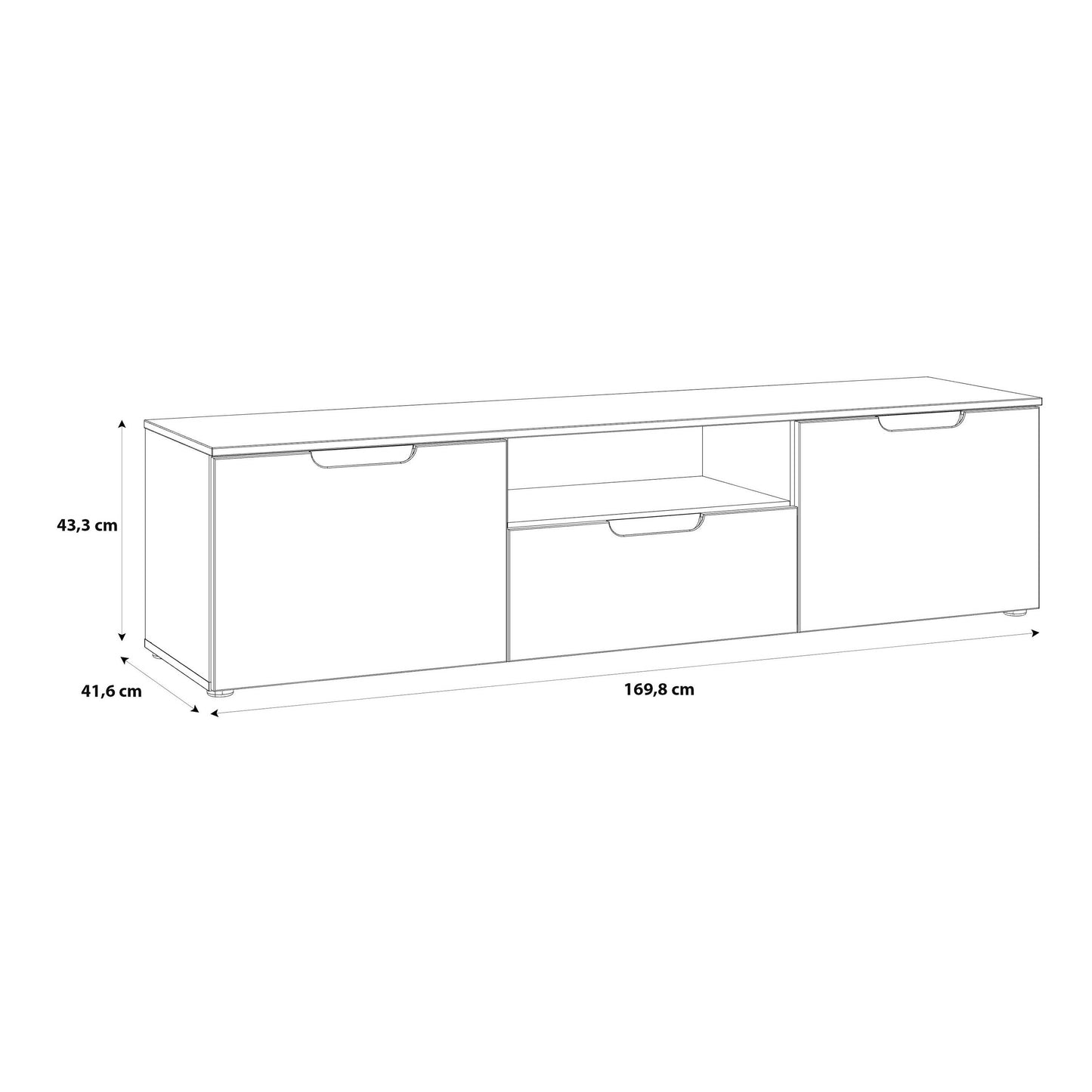 Leipzig White Gloss TV Unit 2 Doors 1 Drawer