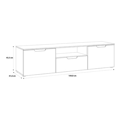 Leipzig White Gloss TV Unit 2 Doors 1 Drawer