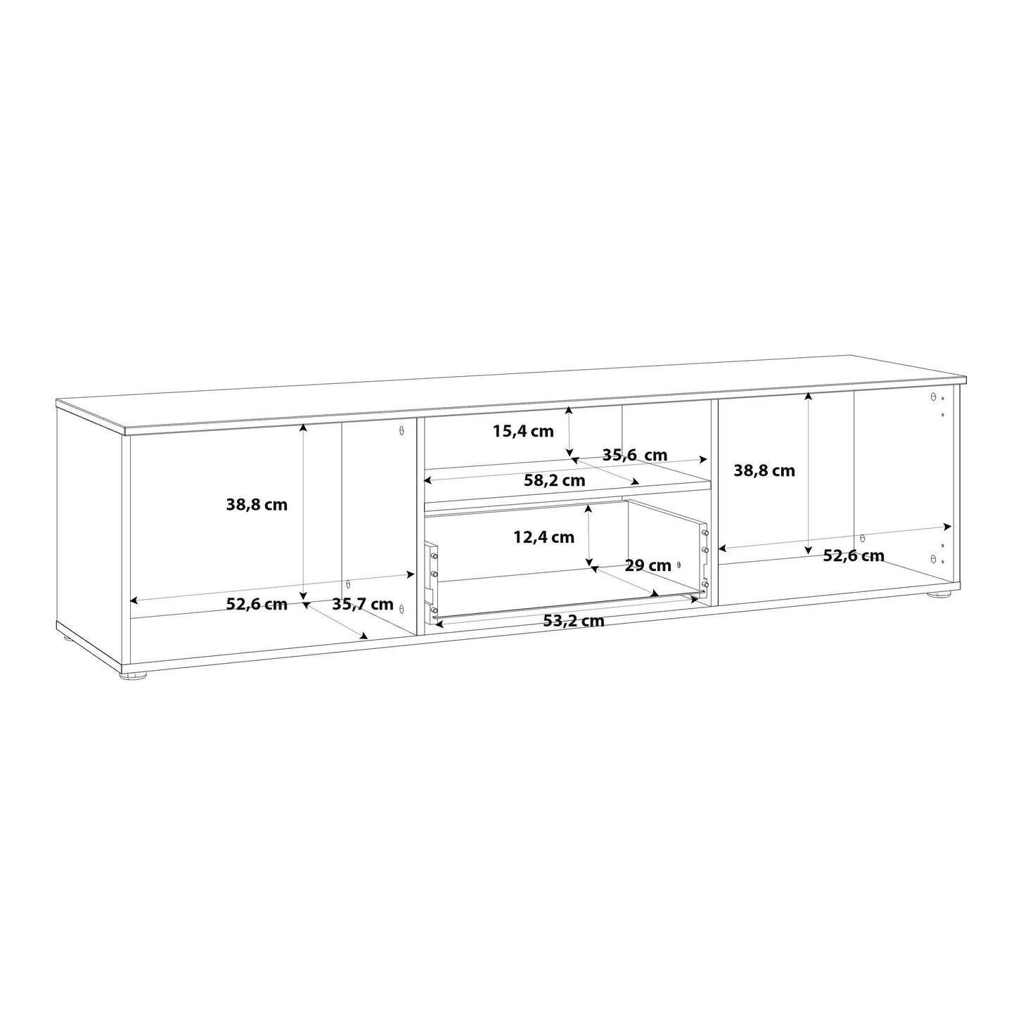 Leipzig White Gloss TV Unit 2 Doors 1 Drawer
